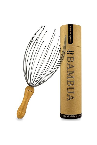 Bambua 7-piece set of back scratcher and head massager Bamboo, bamboo, steel