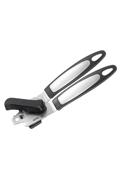 GEFU Zenga Durable Stainless Steel and Plastic Can Opener Silver and Black