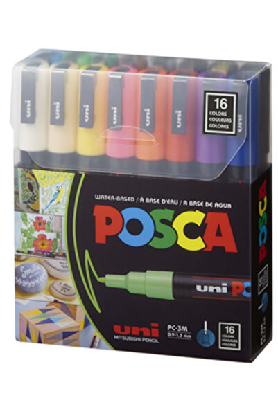 UNİ-BALL Uni-ball Posca Su Bazlı Marker 16 Lı Set Pc-3m/16c