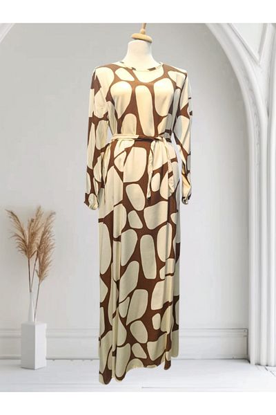DENİZLİFE Women's Woven Patterned Dress