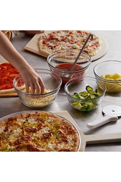 Anchor 3-Piece Durable Glass Mixing Bowl Set Clear