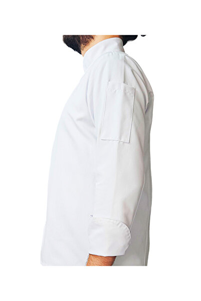 Ant Rotagrup Üniforma ve İş Elbiseleri Cook Jacket White Color Unisex Snap Fastener Long Sleeve Chef Cook Kitchen Jacket