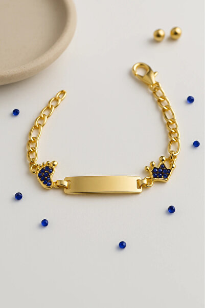 Çıldırıns İsme Özel Taşlı Altın Kaplama Bebek Bileklik