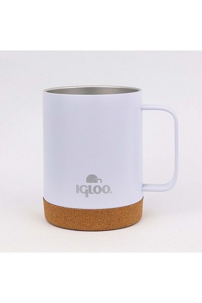 IGLOO Cork Mug 350ml Thermos Mug Cup Flask White