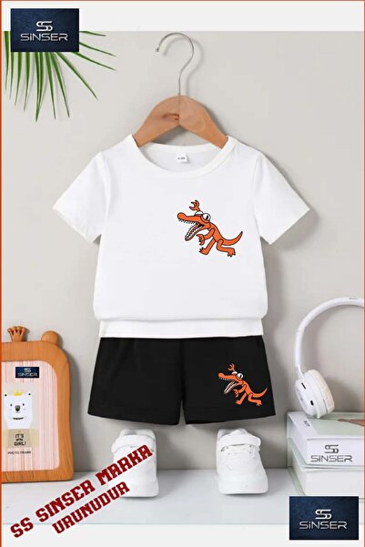 SS SİNSER Children's Unisex “Speckle Orange “ Special Printed Crew Neck T-Shi...