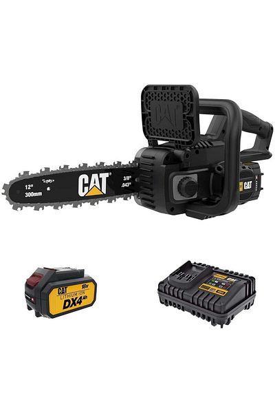 Caterpillar Cat DG230 18V Brushless 12” Chainsaw, Battery Chainsaw with Tool-Free Chain Tensioning, Electric C
