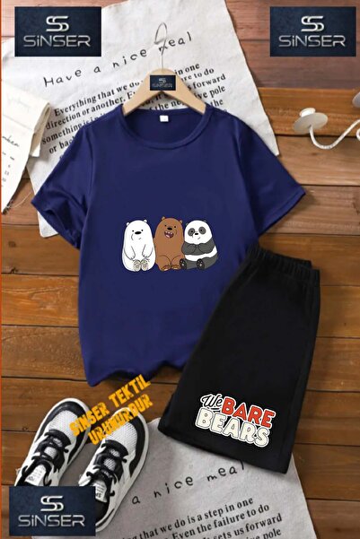 SS SİNSER Kids Unisex “Pandas 3 in a Row“ Custom Printed Crew Neck T-Shirt - ...