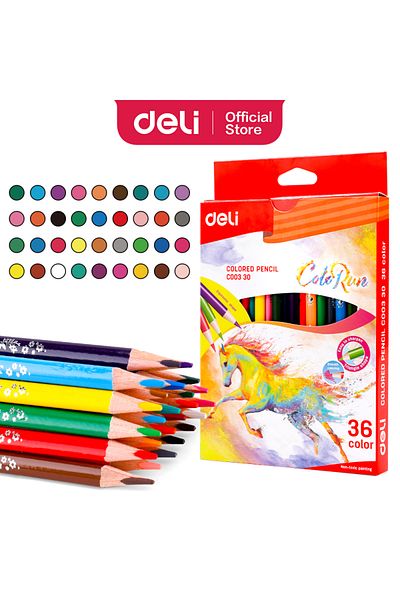 Deli EC00330 Colored Pencil Set 36 Colors – ideal for coloring, sketching & art creation