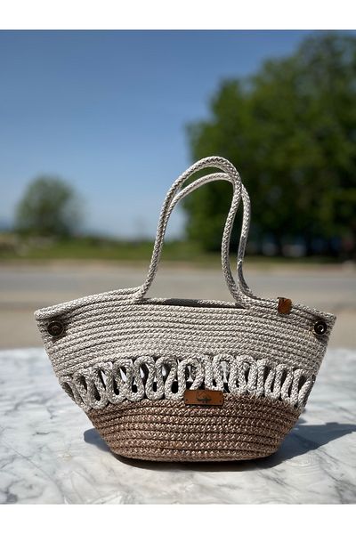 MS Glassware Jute Straw Special Design Women's Portfolio Handbag Mi̇ni̇lora