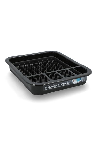 Madesmart Durable Rectangular Collapsible Dish Rack Black