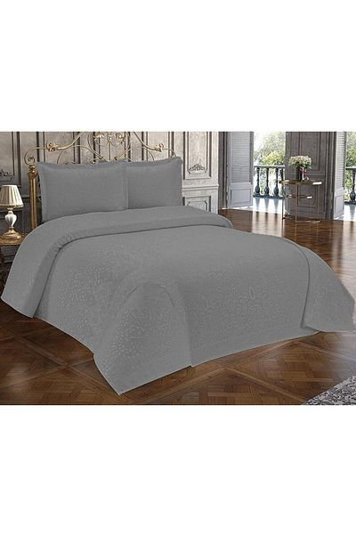 Modafiks 3 Pieces Double Bedspread Royal Gray