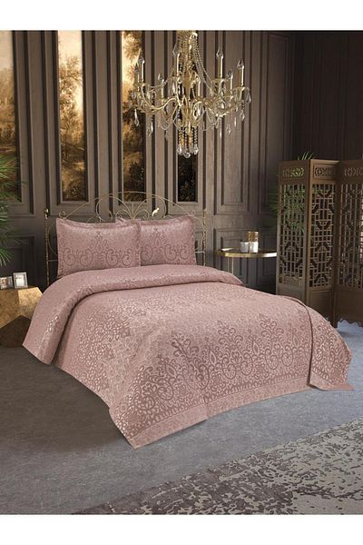 Modafiks 3 Pieces Double Bed Cover Royal Powder