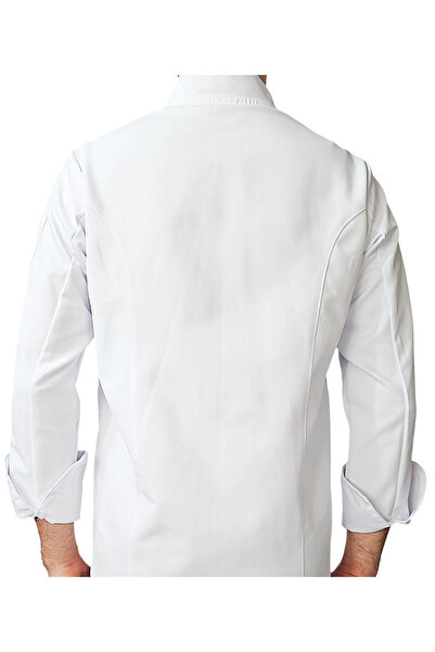 Ant Rotagrup Üniforma ve İş Elbiseleri Cook Jacket White Color Unisex Snap Fastener Long Sleeve Chef Cook Kitchen Jacket