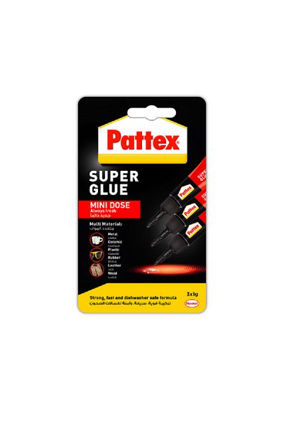 Pattex Mini Dose Extra-Strength Long-Lasting Liquid Super Glue Clear 1g