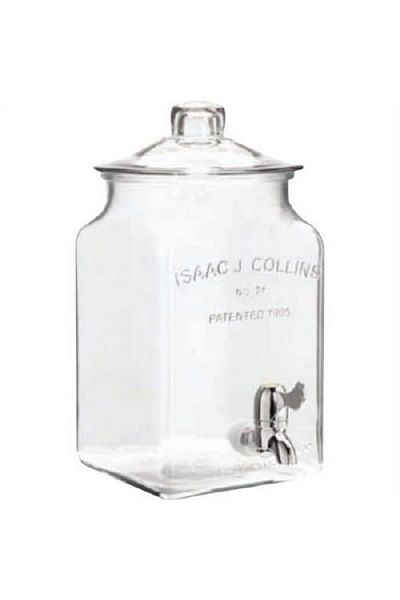 Anchor Isaac J Collins Patented Beverage Dispenser with Spigot Clear 1.5 Gal