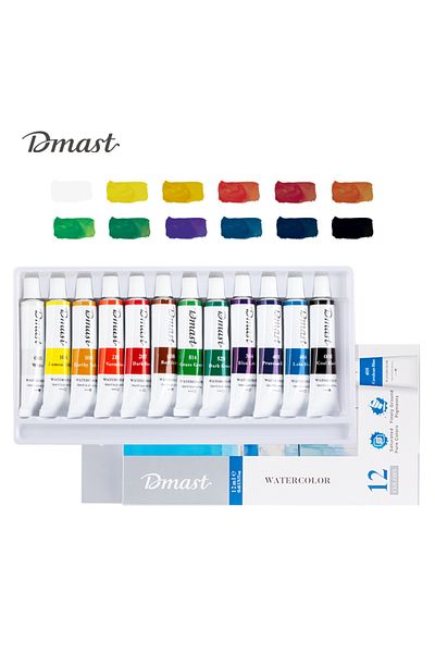 Deli EC310-12 Watercolor Paint Set 12 Colors – ideal for student use and watercolor art