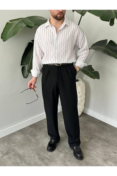 MODA White Striped Thin Shirt