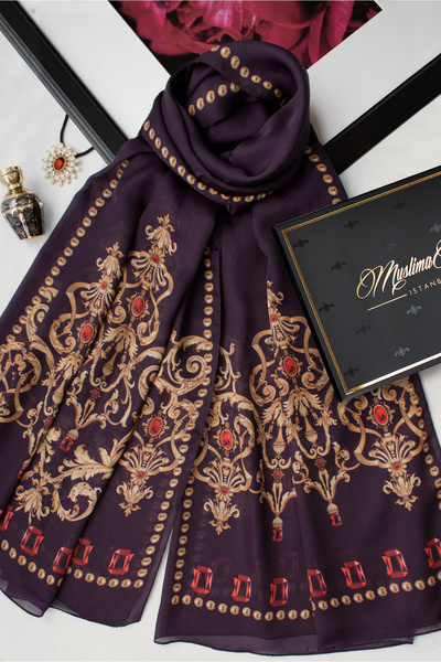 Muslima Wear Majesty Koyu Bordo Şal