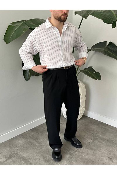 MODA White Striped Thin Shirt
