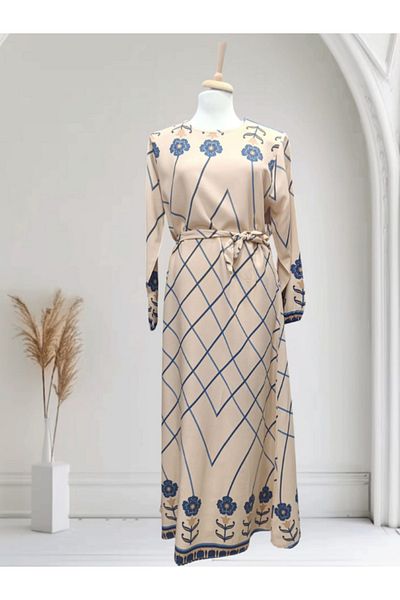 DENİZLİFE Women's Woven Patterned Dress