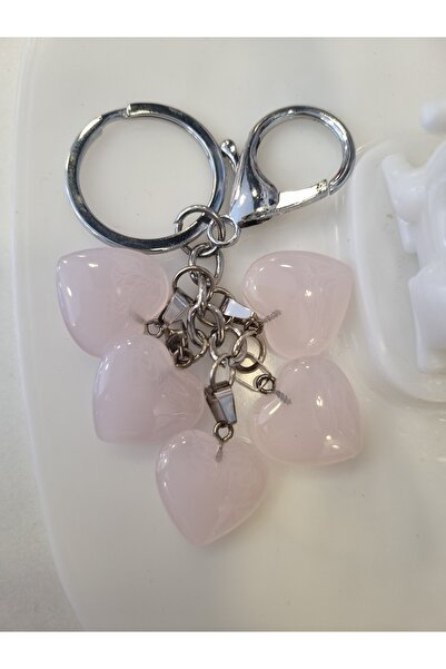 Vinlora Design Heart Natural Stone Bag Charm and Keychain – Stylish Women's A...