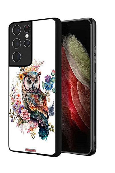 Tolwak غطاء حماية لهاتف سامسونج جالاكسي S21 ألترا 5G بتصميم بومة فنية تجريدية