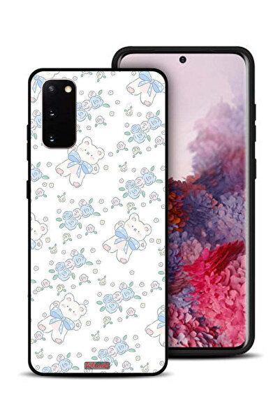 Tolwak غطاء حماية لهاتف سامسونج جالكسي S20 مع أيقونة دب تيدي لطيف وزهور