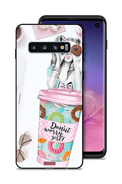 Tolwak غطاء حماية لهاتف سامسونج جالكسي S10 - فتاة القلق دونات