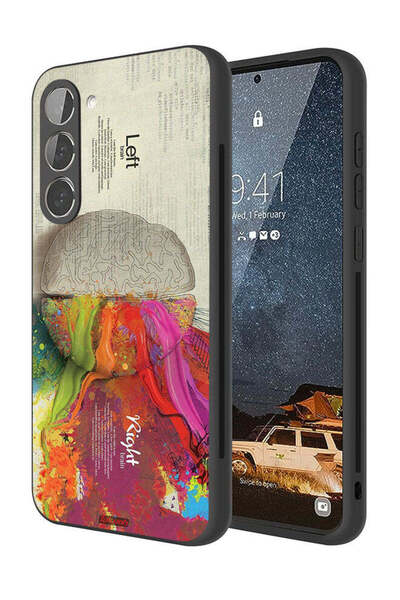 Tolwak غطاء حماية لهاتف سامسونج جالاكسي S23 بلس 5G، رسم تجريدي لعلم الدماغ