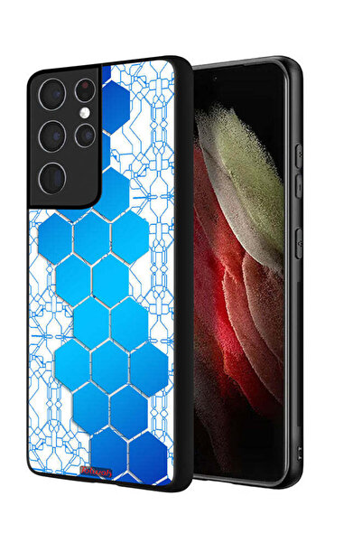 Tolwak غطاء حماية لهاتف سامسونج جالاكسي S21 ألترا 5G بأيقونات سداسية الشكل عل...