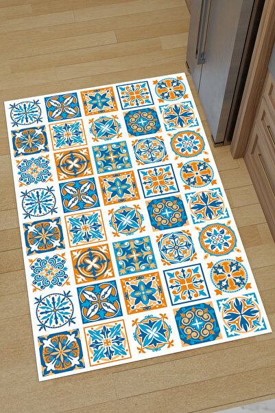 Charmbi Fayans Mutfak Halısı – Kaymaz Taban Makinede Yıkanabilir Antialerjik Leke Tutmaz Dijital Baskı