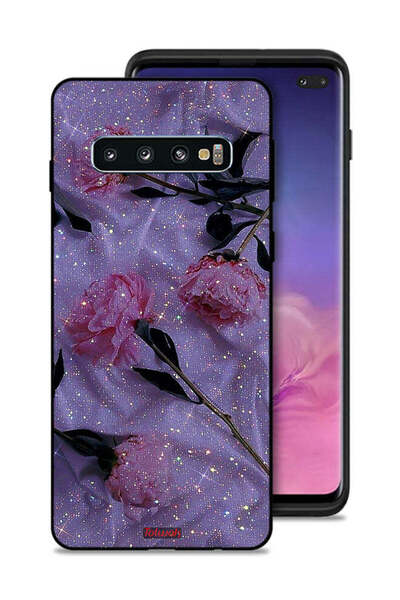 Tolwak غطاء حماية لهاتف سامسونج جالكسي S10 بلس بنقشة ورود لامعة