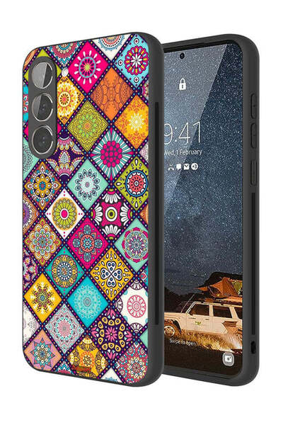 Tolwak غطاء حماية لهاتف سامسونج جالاكسي S23 بلس 5G بنمط مربعات ماندالا