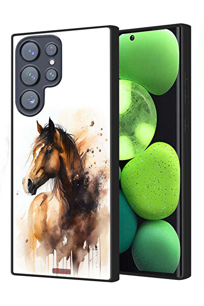 Tolwak غطاء حماية لهاتف سامسونج جالاكسي S22 ألترا 5G، رسمة حصان تجريدية