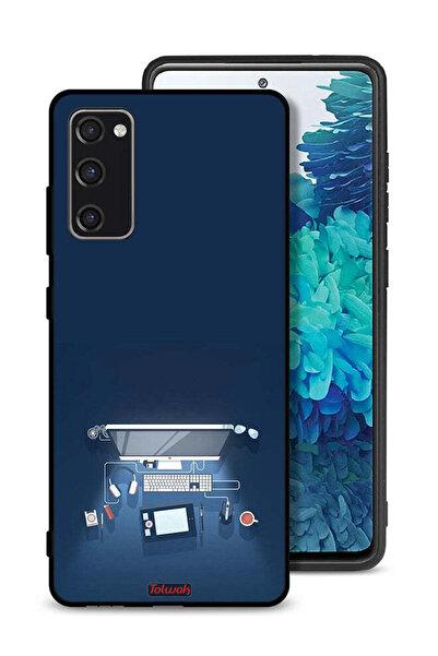 Tolwak غطاء حماية لجهاز سامسونج جالكسي S20 FE بتصميم فني على مكتب الكمبيوتر