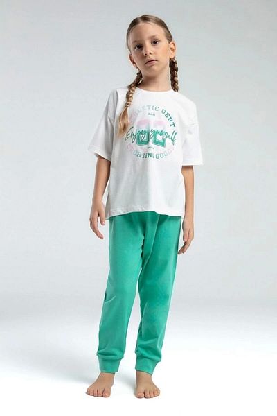 Rolypoly Girl's double set - white/mint