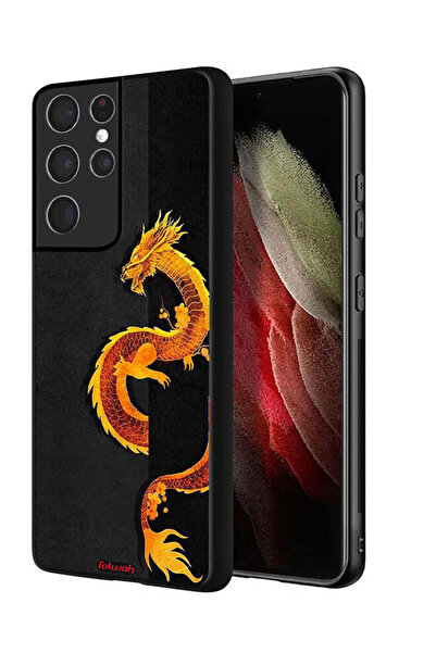 Tolwak Samsung Galaxy S21 Ultra 5G Protective Case Cover Dragon Art