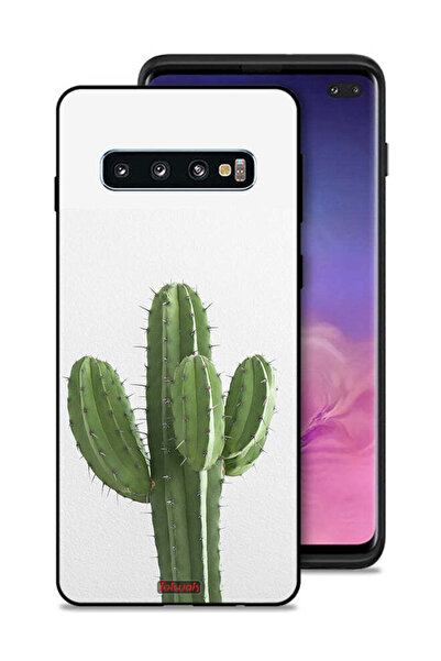 Tolwak غطاء حماية لهاتف سامسونج جالاكسي S10 بلس بنقشة نبات الصبار