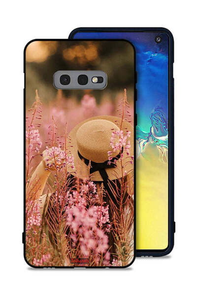 Tolwak غطاء حماية لهاتف Samsung Galaxy S10e بتصميم فتاة قبعة مزينة بالزهور