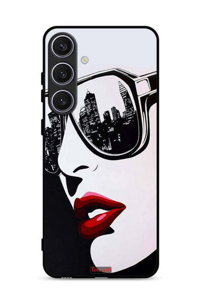 Tolwak غطاء حماية لهاتف Samsung Galaxy S24 5G بتصميم وجه فتاة وفن تجريدي