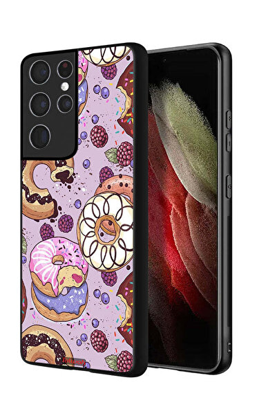 Tolwak غطاء حماية لهاتف سامسونج جالاكسي S21 ألترا 5G برسومات دوناتس آرت