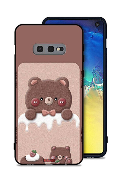 Tolwak غطاء حماية لهاتف سامسونج جالكسي S10e بتصميم دب الفراولة