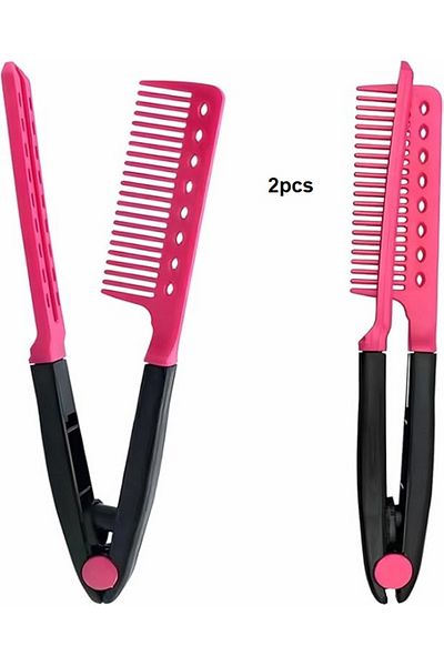 Generic 2pcs Double Sided Hair Straightening Comb, Hair Straightening Brush for Women,