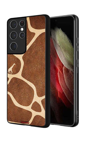 Tolwak Samsung Galaxy S21 Ultra 5G Protective Case Cover Giraffe Skin