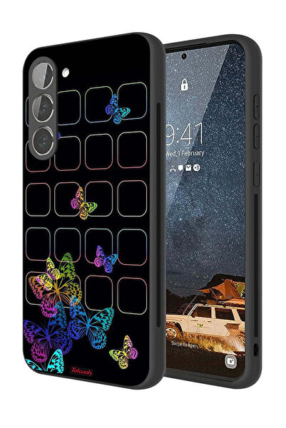 Tolwak غطاء حماية لهاتف سامسونج جالاكسي S23 بلس 5G بنقشة فراشات ملونة