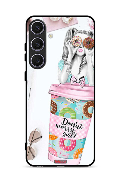 Tolwak غطاء حماية لهاتف سامسونج جالاكسي S24 5G بتصميم فتاة دونات ووري