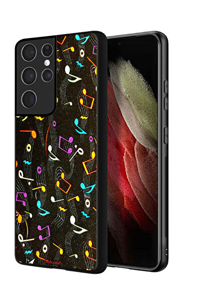 Tolwak Samsung Galaxy S21 Ultra 5G Protective Case Cover Music Fabric Pattern