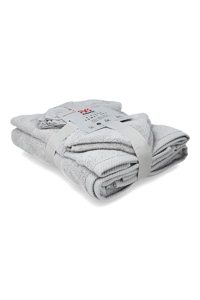Bibb Home 6-Piece Zero Twist Super Soft Ultra Absorbent Towel Set Silver TOWE