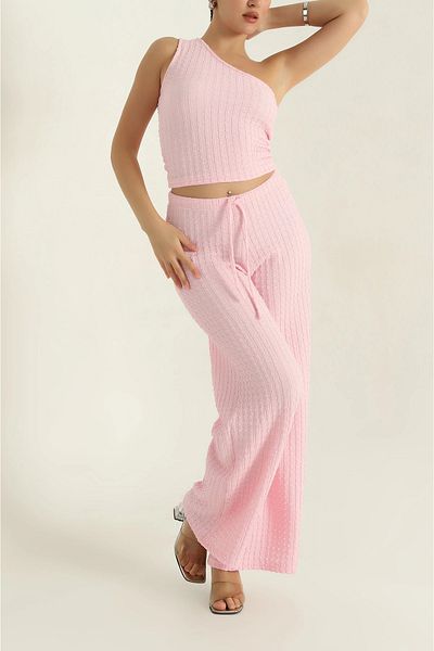 BEYAZTOPTAN 100% Stylish Women's Seersucker Palazzo Pants with Pockets
