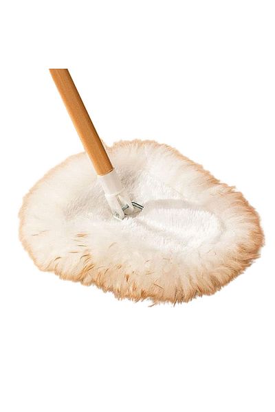 WOOLSHOP Handmade Lambswool Mop Duster Head Refill for Floor Cleaning White